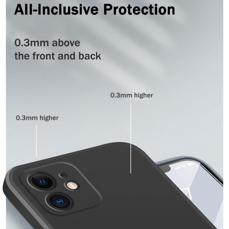 For iPhone 12 Solid Color Imitation Liquid Silicone Straight Edge Dropproof Full Coverage Protective Case(Sky Blue) - iPhone 12 / 12 Pro Cases by buy2fix | Online Shopping UK | buy2fix