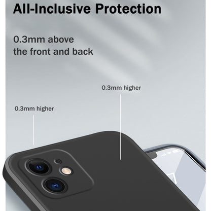 For iPhone 12 Solid Color Imitation Liquid Silicone Straight Edge Dropproof Full Coverage Protective Case(Sky Blue) - iPhone 12 / 12 Pro Cases by buy2fix | Online Shopping UK | buy2fix