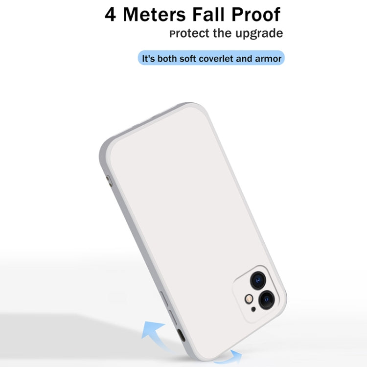 For iPhone 12 Solid Color Imitation Liquid Silicone Straight Edge Dropproof Full Coverage Protective Case(Sky Blue) - iPhone 12 / 12 Pro Cases by buy2fix | Online Shopping UK | buy2fix
