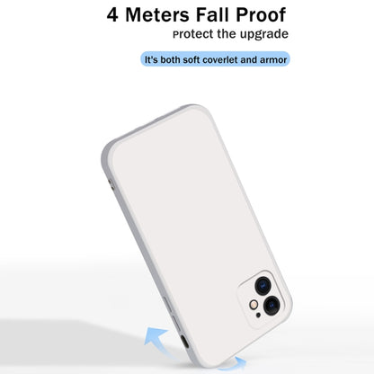For iPhone 12 Solid Color Imitation Liquid Silicone Straight Edge Dropproof Full Coverage Protective Case(Sky Blue) - iPhone 12 / 12 Pro Cases by buy2fix | Online Shopping UK | buy2fix