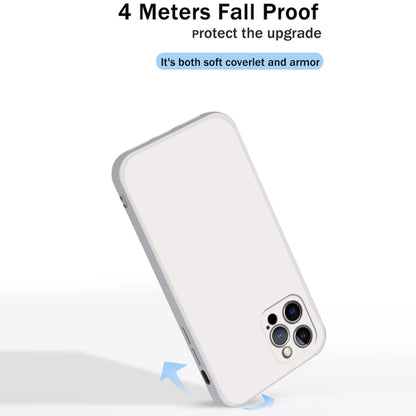 For iPhone 12 Pro Solid Color Imitation Liquid Silicone Straight Edge Dropproof Full Coverage Protective Case(Blue) - iPhone 12 / 12 Pro Cases by buy2fix | Online Shopping UK | buy2fix