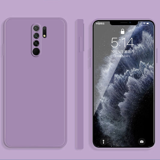 For Xiaomi Redmi 9 Solid Color Imitation Liquid Silicone Straight Edge Dropproof Full Coverage Protective Case(Purple) - Xiaomi Cases by buy2fix | Online Shopping UK | buy2fix