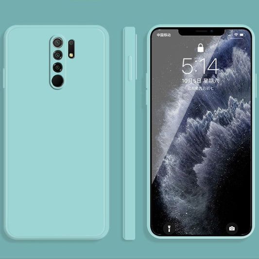 For Xiaomi Redmi 9 Solid Color Imitation Liquid Silicone Straight Edge Dropproof Full Coverage Protective Case(Sky Blue) - Xiaomi Cases by buy2fix | Online Shopping UK | buy2fix