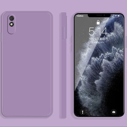 For Xiaomi Redmi 9A Solid Color Imitation Liquid Silicone Straight Edge Dropproof Full Coverage Protective Case(Purple) - Xiaomi Cases by buy2fix | Online Shopping UK | buy2fix