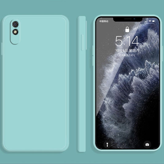For Xiaomi Redmi 9A Solid Color Imitation Liquid Silicone Straight Edge Dropproof Full Coverage Protective Case(Sky Blue) - Xiaomi Cases by buy2fix | Online Shopping UK | buy2fix