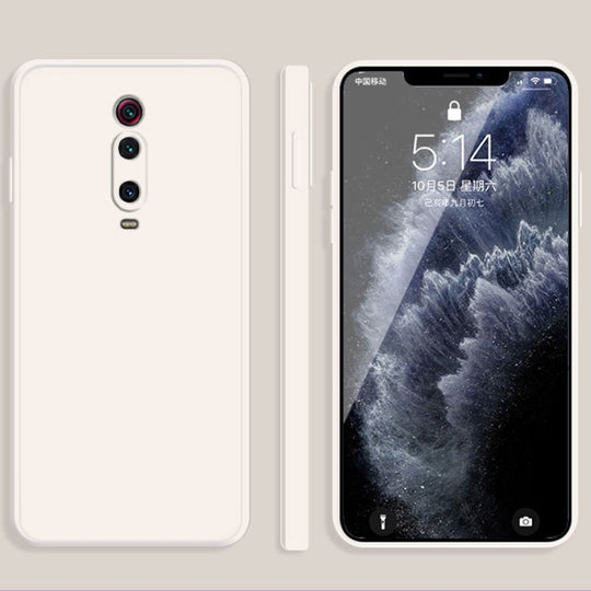 For Xiaomi Redmi K20 Pro Solid Color Imitation Liquid Silicone Straight Edge Dropproof Full Coverage Protective Case(White)