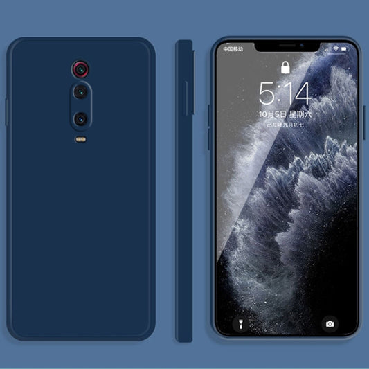 For Xiaomi Redmi K20 Pro Solid Color Imitation Liquid Silicone Straight Edge Dropproof Full Coverage Protective Case(Blue) - Xiaomi Cases by buy2fix | Online Shopping UK | buy2fix