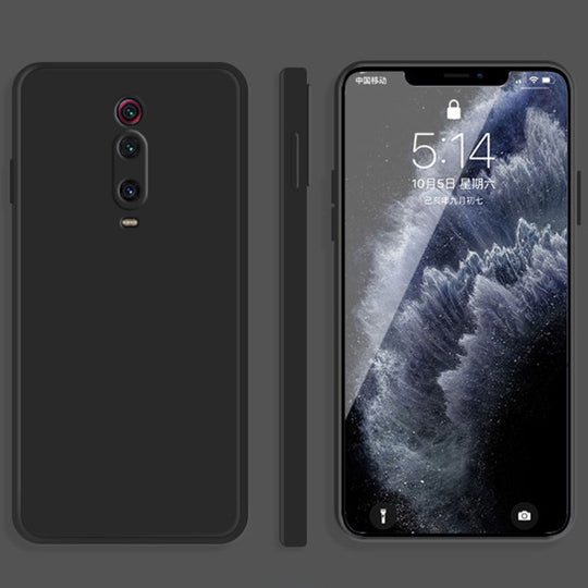 For Xiaomi Redmi K20 Pro Solid Color Imitation Liquid Silicone Straight Edge Dropproof Full Coverage Protective Case(Black)