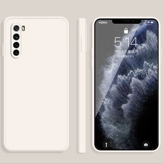 For Xiaomi Redmi Note 8 Solid Color Imitation Liquid Silicone Straight Edge Dropproof Full Coverage Protective Case(White) - Xiaomi Cases by buy2fix | Online Shopping UK | buy2fix
