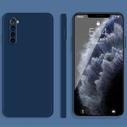 For Xiaomi Redmi Note 8 Solid Color Imitation Liquid Silicone Straight Edge Dropproof Full Coverage Protective Case(Blue) - Xiaomi Cases by buy2fix | Online Shopping UK | buy2fix