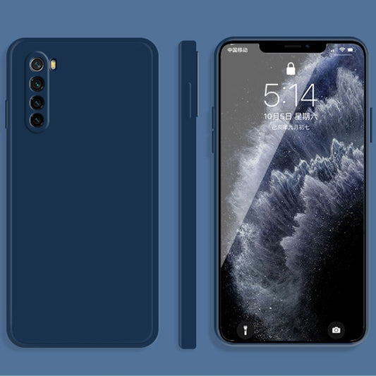 For Xiaomi Redmi Note 8 Solid Color Imitation Liquid Silicone Straight Edge Dropproof Full Coverage Protective Case(Blue) - Xiaomi Cases by buy2fix | Online Shopping UK | buy2fix
