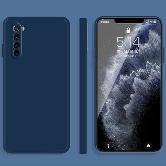 For Xiaomi Redmi Note 8 Solid Color Imitation Liquid Silicone Straight Edge Dropproof Full Coverage Protective Case(Blue)