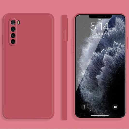 For Xiaomi Redmi Note 8 Solid Color Imitation Liquid Silicone Straight Edge Dropproof Full Coverage Protective Case(Red) - Xiaomi Cases by buy2fix | Online Shopping UK | buy2fix