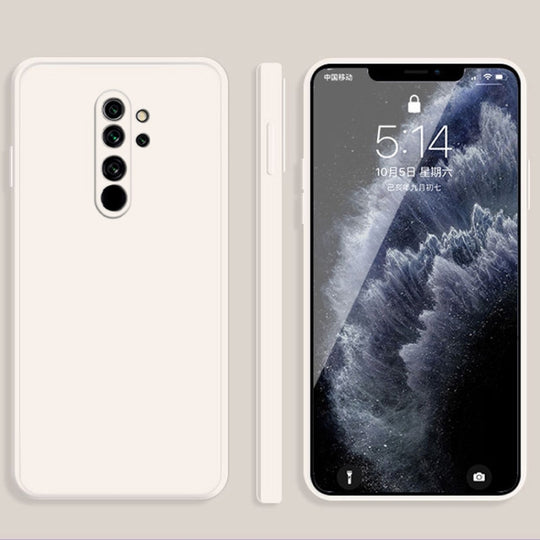 For Xiaomi Redmi Note 8 Pro Solid Color Imitation Liquid Silicone Straight Edge Dropproof Full Coverage Protective Case(White)