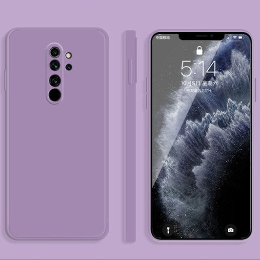 For Xiaomi Redmi Note 8 Pro Solid Color Imitation Liquid Silicone Straight Edge Dropproof Full Coverage Protective Case(Purple) - Xiaomi Cases by buy2fix | Online Shopping UK | buy2fix