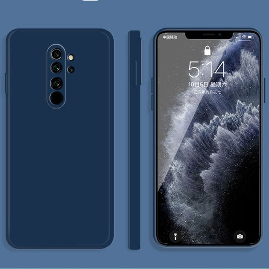 For Xiaomi Redmi Note 8 Pro Solid Color Imitation Liquid Silicone Straight Edge Dropproof Full Coverage Protective Case(Blue) - Xiaomi Cases by buy2fix | Online Shopping UK | buy2fix