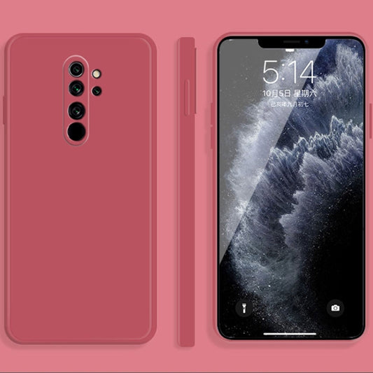 For Xiaomi Redmi Note 8 Pro Solid Color Imitation Liquid Silicone Straight Edge Dropproof Full Coverage Protective Case(Red) - Xiaomi Cases by buy2fix | Online Shopping UK | buy2fix