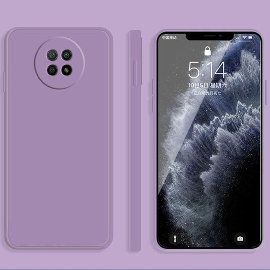 For Xiaomi Redmi Note 9 5G Solid Color Imitation Liquid Silicone Straight Edge Dropproof Full Coverage Protective Case(Purple) - Xiaomi Cases by buy2fix | Online Shopping UK | buy2fix