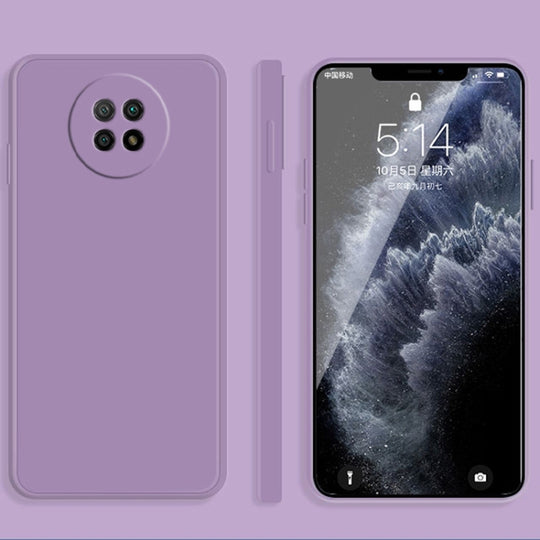 For Xiaomi Redmi Note 9 5G Solid Color Imitation Liquid Silicone Straight Edge Dropproof Full Coverage Protective Case(Purple)