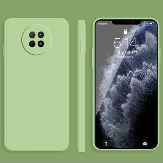 For Xiaomi Redmi Note 9 5G Solid Color Imitation Liquid Silicone Straight Edge Dropproof Full Coverage Protective Case(Matcha Green) - Xiaomi Cases by buy2fix | Online Shopping UK | buy2fix
