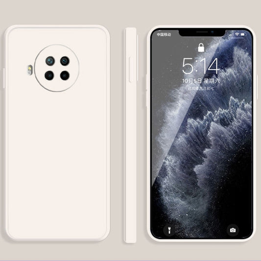For Xiaomi Redmi Note 9 Pro Solid Color Imitation Liquid Silicone Straight Edge Dropproof Full Coverage Protective Case(White) - Xiaomi Cases by buy2fix | Online Shopping UK | buy2fix