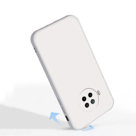 For Xiaomi Redmi Note 9 Pro Solid Color Imitation Liquid Silicone Straight Edge Dropproof Full Coverage Protective Case(White) - Xiaomi Cases by buy2fix | Online Shopping UK | buy2fix