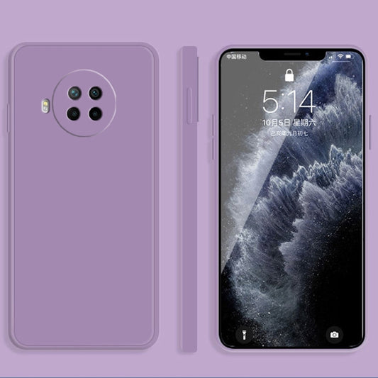 For Xiaomi Redmi Note 9 Pro Solid Color Imitation Liquid Silicone Straight Edge Dropproof Full Coverage Protective Case(Purple) - Xiaomi Cases by buy2fix | Online Shopping UK | buy2fix
