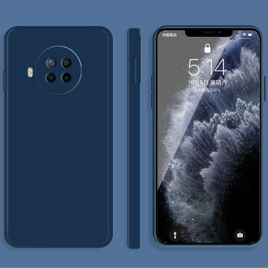 For Xiaomi Redmi Note 9 Pro Solid Color Imitation Liquid Silicone Straight Edge Dropproof Full Coverage Protective Case(Blue) - Xiaomi Cases by buy2fix | Online Shopping UK | buy2fix