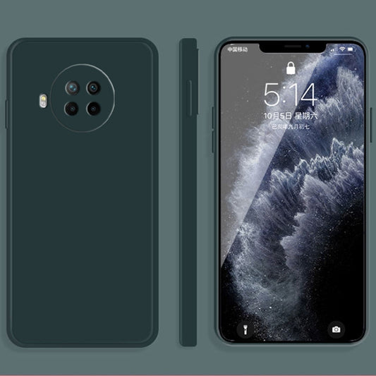 For Xiaomi Redmi Note 9 Pro Solid Color Imitation Liquid Silicone Straight Edge Dropproof Full Coverage Protective Case(Dark Green) by buy2fix