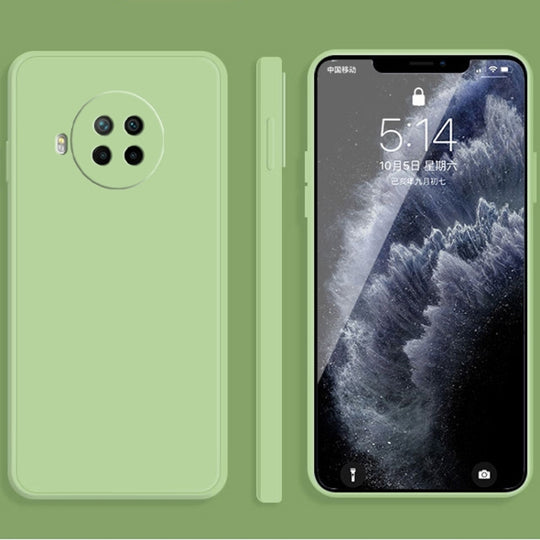 For Xiaomi Redmi Note 9 Pro Solid Color Imitation Liquid Silicone Straight Edge Dropproof Full Coverage Protective Case(Matcha Green)