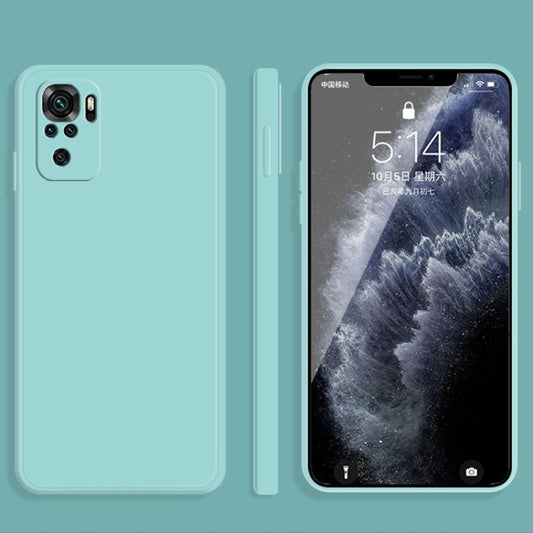 For Xiaomi Redmi Note 10 Solid Color Imitation Liquid Silicone Straight Edge Dropproof Full Coverage Protective Case(Sky Blue) - Xiaomi Cases by buy2fix | Online Shopping UK | buy2fix