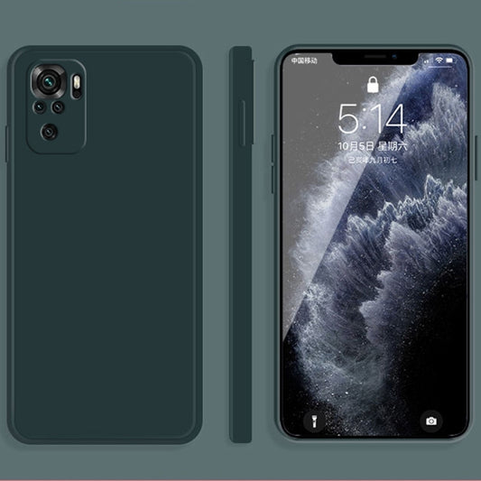 For Xiaomi Redmi Note 10 Solid Color Imitation Liquid Silicone Straight Edge Dropproof Full Coverage Protective Case(Dark Green) - Xiaomi Cases by buy2fix | Online Shopping UK | buy2fix