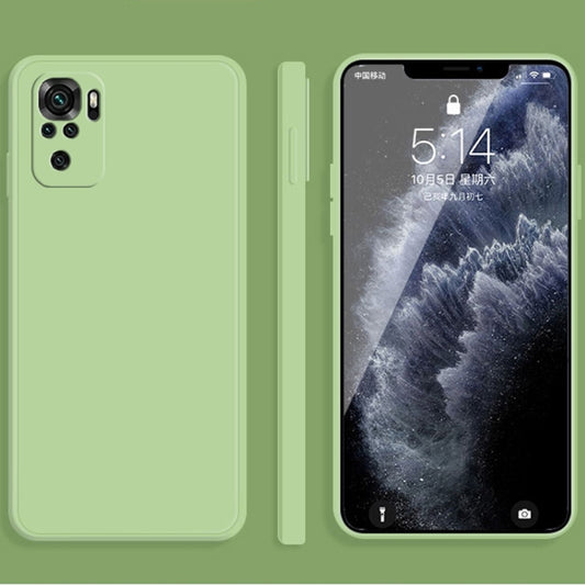 For Xiaomi Redmi Note 10 Solid Color Imitation Liquid Silicone Straight Edge Dropproof Full Coverage Protective Case(Matcha Green) - Xiaomi Cases by buy2fix | Online Shopping UK | buy2fix
