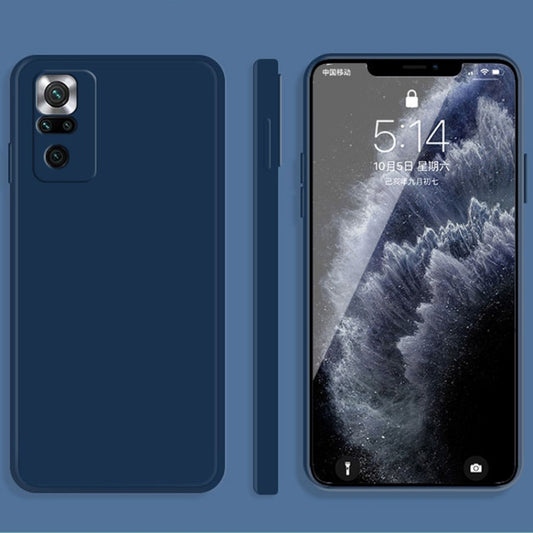 For Xiaomi Redmi Note 10 Pro Solid Color Imitation Liquid Silicone Straight Edge Dropproof Full Coverage Protective Case(Blue) - Xiaomi Cases by buy2fix | Online Shopping UK | buy2fix