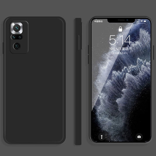 For Xiaomi Redmi Note 10 Pro Solid Color Imitation Liquid Silicone Straight Edge Dropproof Full Coverage Protective Case(Black) - Xiaomi Cases by buy2fix | Online Shopping UK | buy2fix