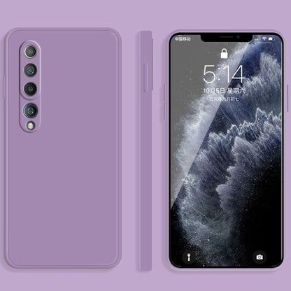 For Xiaomi Mi 10 Solid Color Imitation Liquid Silicone Straight Edge Dropproof Full Coverage Protective Case(Purple) - Xiaomi Cases by buy2fix | Online Shopping UK | buy2fix