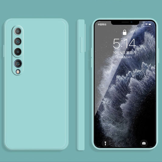 For Xiaomi Mi 10 Solid Color Imitation Liquid Silicone Straight Edge Dropproof Full Coverage Protective Case(Sky Blue) - Xiaomi Cases by buy2fix | Online Shopping UK | buy2fix