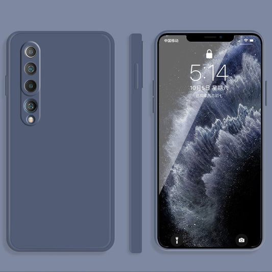 For Xiaomi Mi 10 Solid Color Imitation Liquid Silicone Straight Edge Dropproof Full Coverage Protective Case(Grey) - Xiaomi Cases by buy2fix | Online Shopping UK | buy2fix