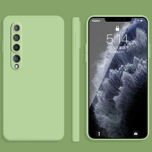 For Xiaomi Mi 10 Solid Color Imitation Liquid Silicone Straight Edge Dropproof Full Coverage Protective Case(Matcha Green) - Xiaomi Cases by buy2fix | Online Shopping UK | buy2fix