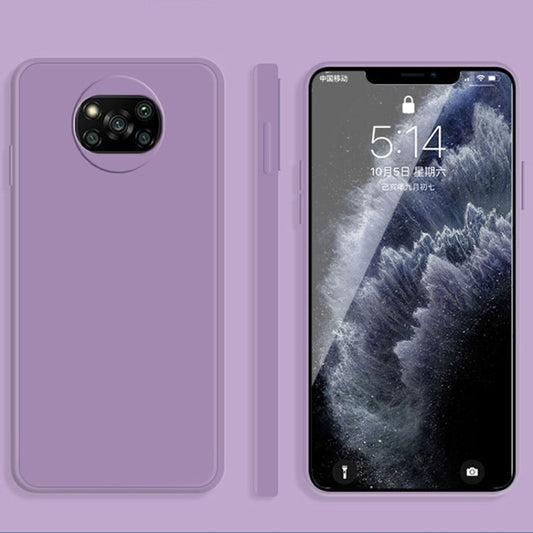 For Xiaomi Poco X3 NFC / Poco X3 Pro Solid Color Imitation Liquid Silicone Straight Edge Dropproof Full Coverage Protective Case(Purple) - Xiaomi Cases by buy2fix | Online Shopping UK | buy2fix