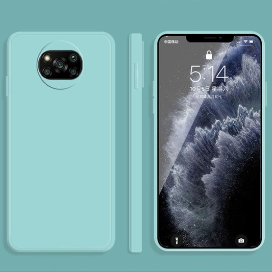 For Xiaomi Poco X3 NFC / Poco X3 Pro Solid Color Imitation Liquid Silicone Straight Edge Dropproof Full Coverage Protective Case(Sky Blue) - Xiaomi Cases by buy2fix | Online Shopping UK | buy2fix