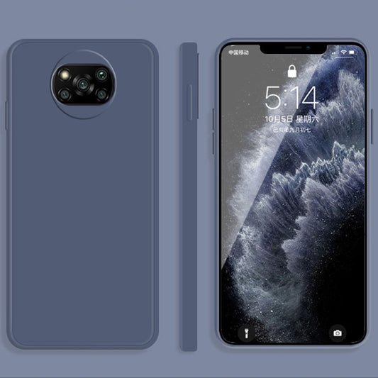 For Xiaomi Poco X3 NFC / Poco X3 Pro Solid Color Imitation Liquid Silicone Straight Edge Dropproof Full Coverage Protective Case(Grey) - Xiaomi Cases by buy2fix | Online Shopping UK | buy2fix