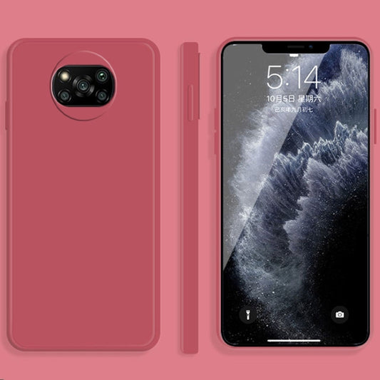 For Xiaomi Poco X3 NFC / Poco X3 Pro Solid Color Imitation Liquid Silicone Straight Edge Dropproof Full Coverage Protective Case(Red) - Xiaomi Cases by buy2fix | Online Shopping UK | buy2fix