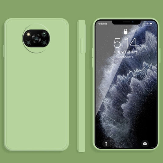 For Xiaomi Poco X3 NFC / Poco X3 Pro Solid Color Imitation Liquid Silicone Straight Edge Dropproof Full Coverage Protective Case(Matcha Green) - Xiaomi Cases by buy2fix | Online Shopping UK | buy2fix