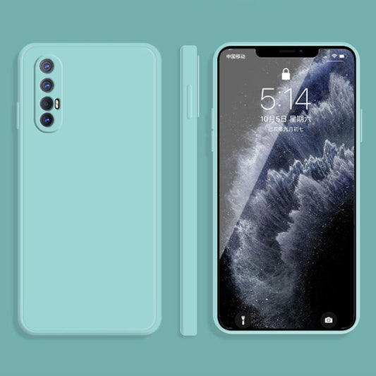 For OPPO Reno3 Pro Solid Color Imitation Liquid Silicone Straight Edge Dropproof Full Coverage Protective Case(Sky Blue) by buy2fix