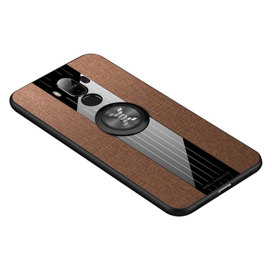 For Huawei Mate 9 XINLI Stitching Cloth Textue Shockproof TPU Protective Case with Ring Holder(Brown) - Huawei Cases by XINLI | Online Shopping UK | buy2fix