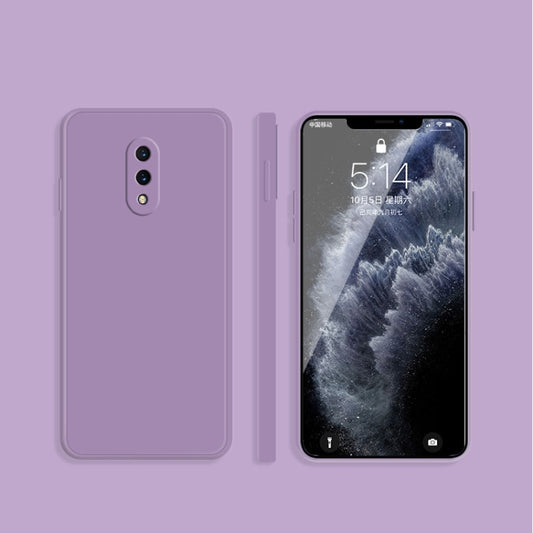 For OnePlus 7 Solid Color Imitation Liquid Silicone Straight Edge Dropproof Full Coverage Protective Case(Purple) by buy2fix