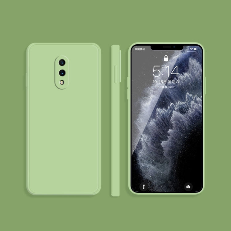 For OnePlus 7 Solid Color Imitation Liquid Silicone Straight Edge Dropproof Full Coverage Protective Case(Matcha Green) by buy2fix