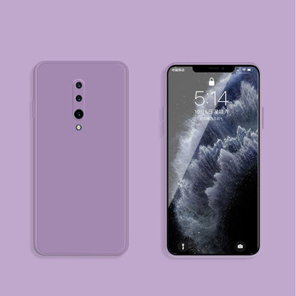 For OnePlus 7 Pro Solid Color Imitation Liquid Silicone Straight Edge Dropproof Full Coverage Protective Case(Purple) by buy2fix