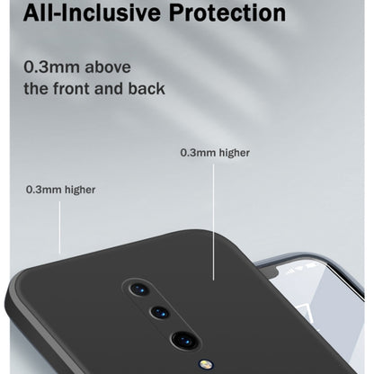 For OnePlus 7 Pro Solid Color Imitation Liquid Silicone Straight Edge Dropproof Full Coverage Protective Case(Blue) by buy2fix